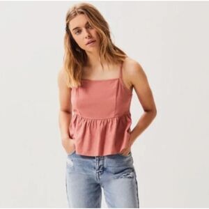 Pacsun L.A. Hearts Linen Tie Back Smock Tank Top Pink Size Medium